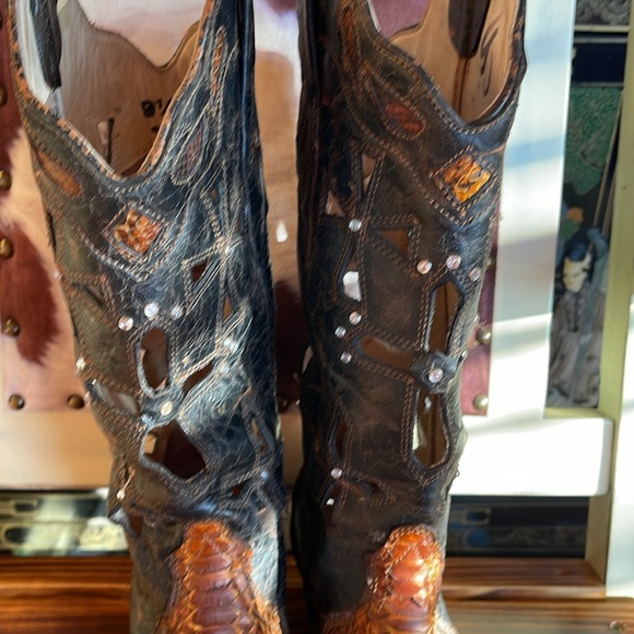 Corral Python Snake Skin Boots 9.5 - Picture 4 of 8